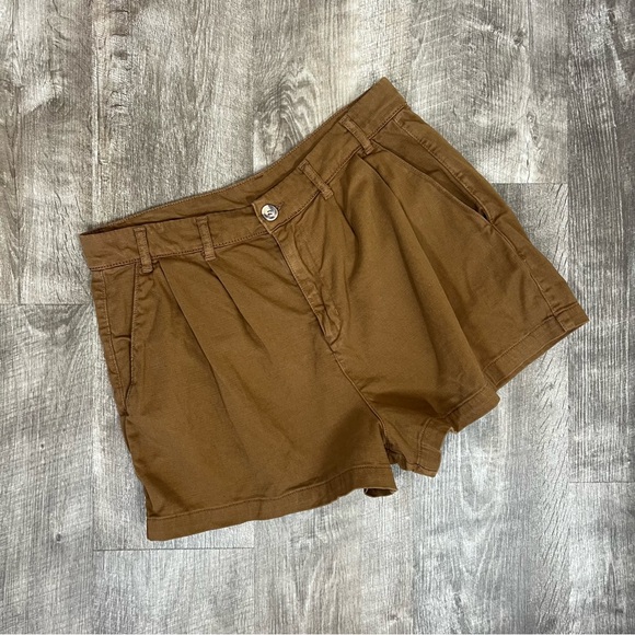 Free People Brown Tan Billie Chino Shorts - Picture 1 of 14